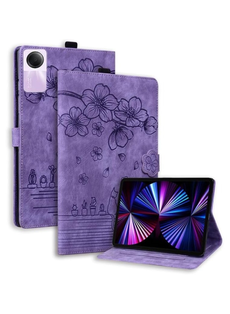 Stand Tablet Protective Cover Compatible with Xiaomi Redmi Pad SE 11inch 2023 Shockproof PU Leather Embossed Folding Stand Protective Cover Flip Case Card Slot Tablet PC Case  - Image 1