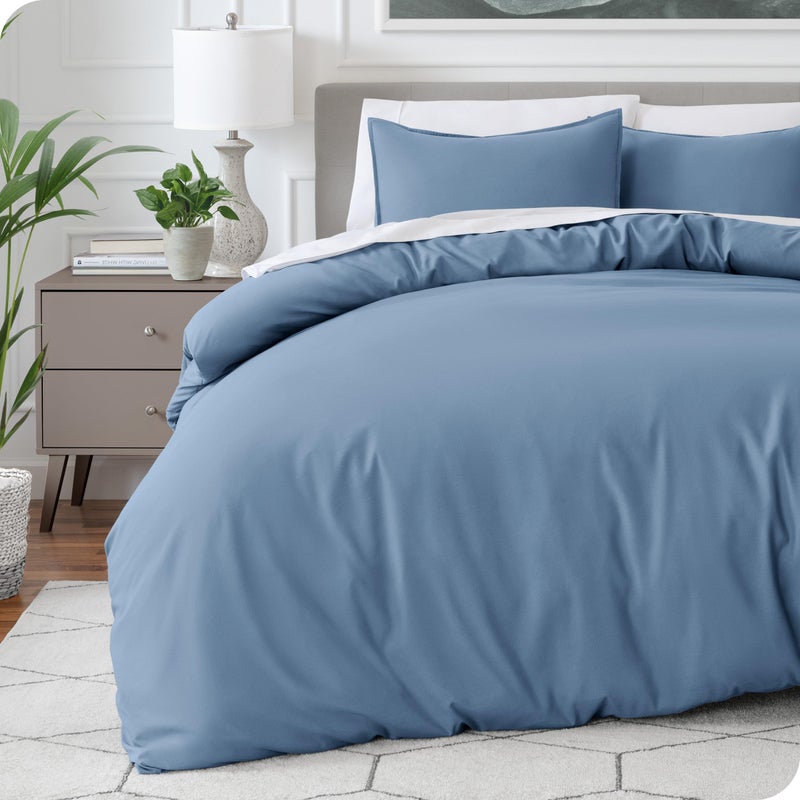 Bare Home Bedding Duvet Cover Extra Long Size  Premium 1800 Super Soft  Lightweight Cooling Duvet Cover  Soft Breathable Bedding TwinTwin XL Coronet Blue