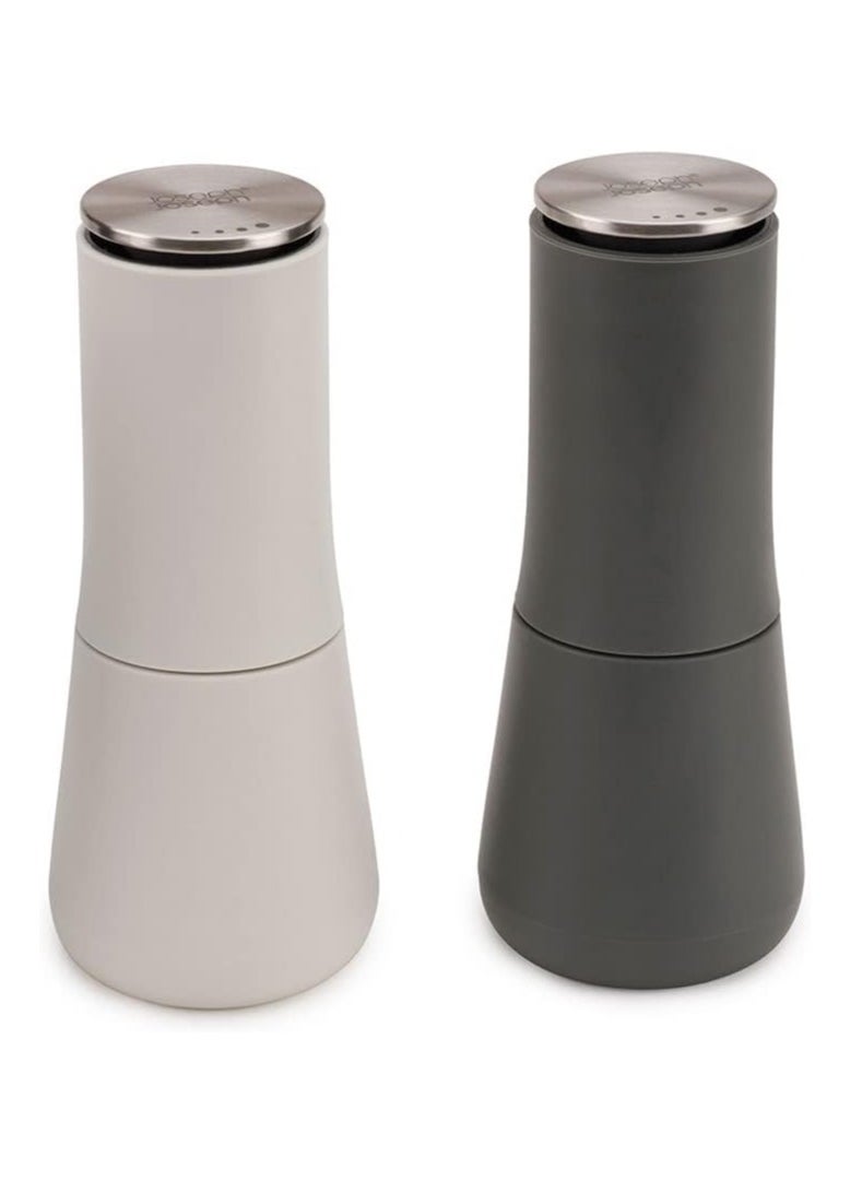 Joseph Joseph - Joseph Joseph - 95036 Joseph Joseph Milltop Salt and Pepper Grinder Set with Adjustable Grind Size Coarseness, Dark Gray/White, - Image 1