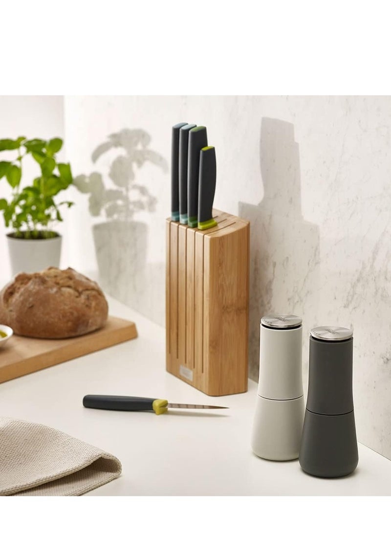 Joseph Joseph - Joseph Joseph - 95036 Joseph Joseph Milltop Salt and Pepper Grinder Set with Adjustable Grind Size Coarseness, Dark Gray/White, - Image 1