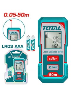 TOTAL TOTAL Laser Distance Meter 50m – Digital Laser Measure Tool with LCD Display for Indoor & Outdoor Measuring – ±2mm Accuracy, Metric/Imperial Units– Ideal for Construction, DIY & Home Projects  - Image 1
