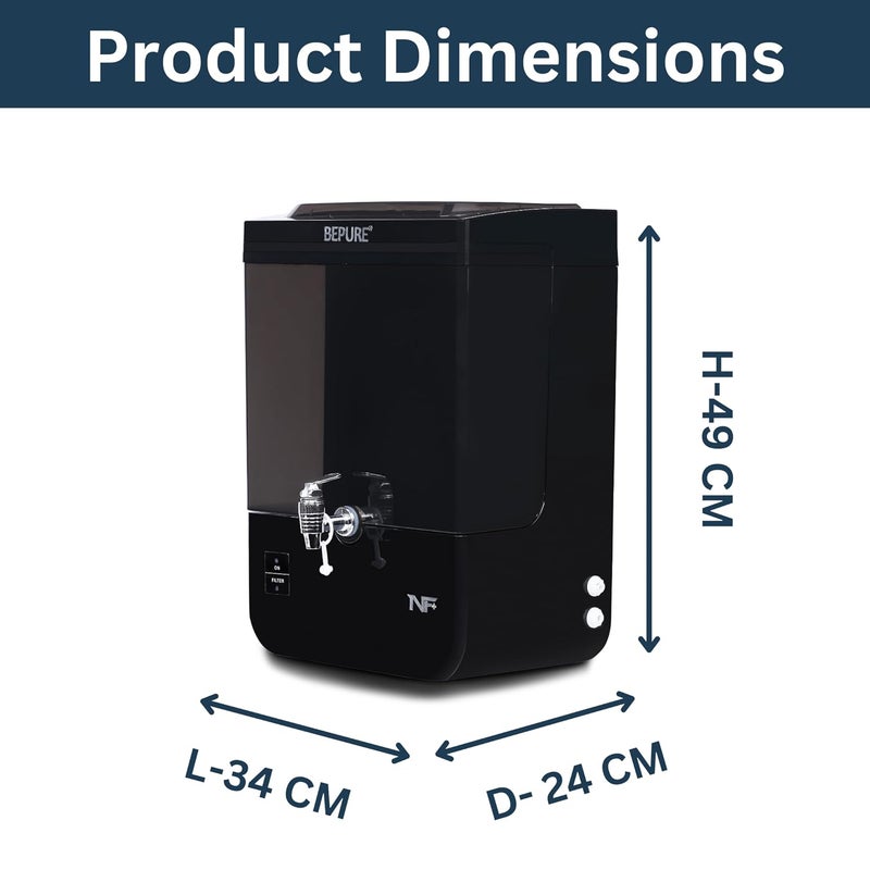 Bepure NF ISI Mark 10L Storage NF60UV Water Purifier Ideal for TDS range 200 to 500 ppm Retains Minerals unlike RO Free PreFilter along with the product Best NF UV Water Purifier for home - Image 3