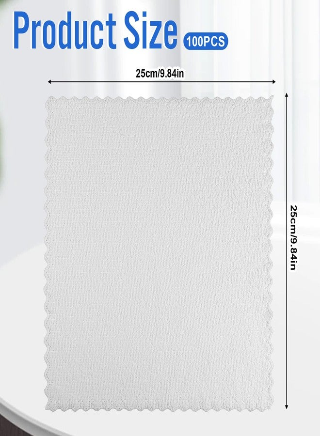 YQQYG مجموعة من 100 قطعة من مناشف الوجه، مقاس 9.8 بوصة × 9.8 بوصة، مصنوعة من الألياف الدقيقة البيضاء، مناسبة لتنظيف الوجه، مناشف قطنية ناعمة لليدين، مثالية للاستخدام في الحمامات والفنادق والمنتجعات الصحية والصالات الرياضية. - Image 2