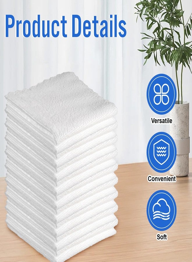 YQQYG مجموعة من 100 قطعة من مناشف الوجه، مقاس 9.8 بوصة × 9.8 بوصة، مصنوعة من الألياف الدقيقة البيضاء، مناسبة لتنظيف الوجه، مناشف قطنية ناعمة لليدين، مثالية للاستخدام في الحمامات والفنادق والمنتجعات الصحية والصالات الرياضية. - Image 3