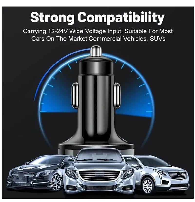 Super Fast Car Charger Adaptor, 100W with Multiple ports, USB Ports or C Ports & Voltage Display Car lighter Plug, Compatible with all smartphones and devices - Image 5