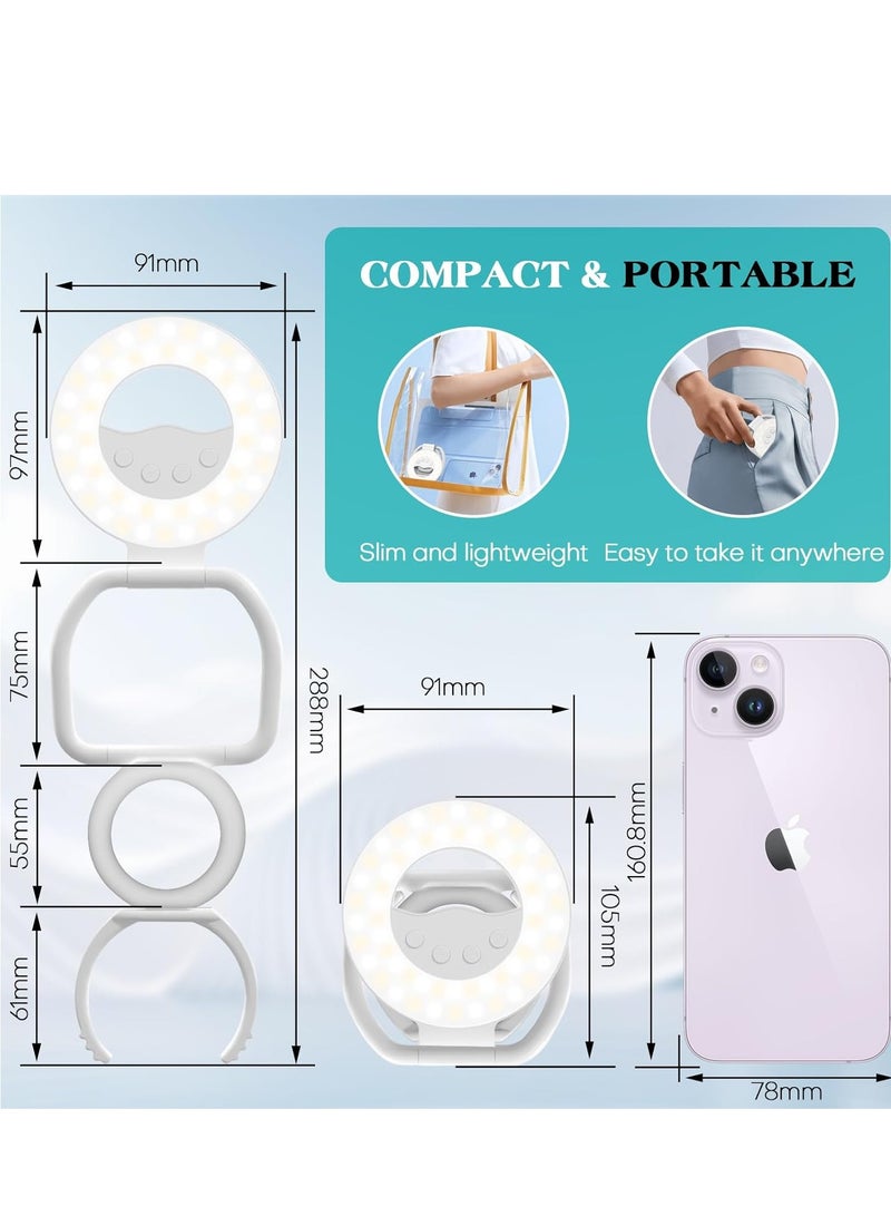 Selfie Light Magnetive Mounting Video Conference Lighting with Stand, Rechargeable Ring Light Portable Phone LED Light for Phone, iPhone, Android, iPad, Laptop, Makeup, TikTok, Selfie, Vlog  - Image 4