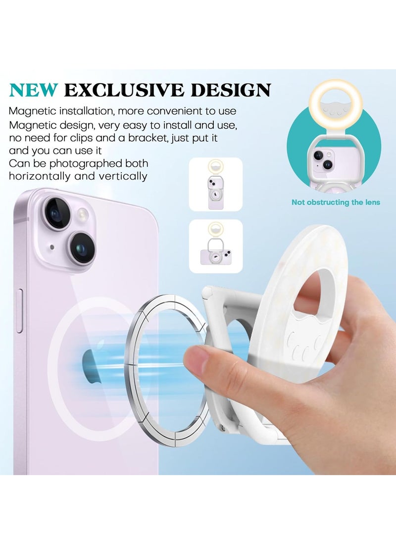 Selfie Light Magnetive Mounting Video Conference Lighting with Stand, Rechargeable Ring Light Portable Phone LED Light for Phone, iPhone, Android, iPad, Laptop, Makeup, TikTok, Selfie, Vlog  - Image 2