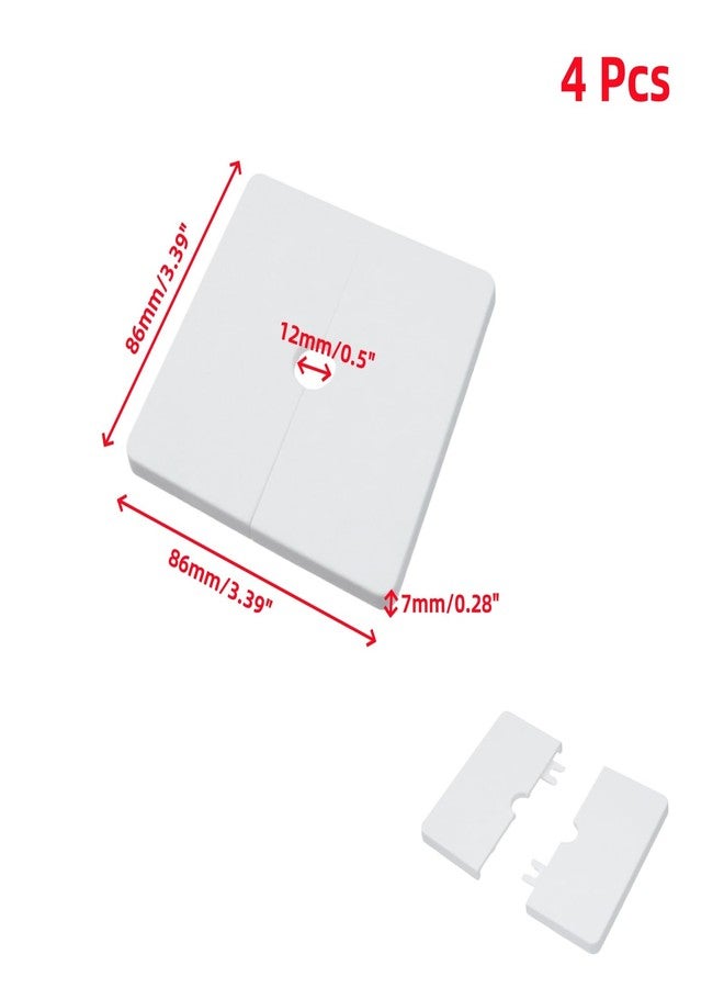 Oedema 4 Pcs Wall Split Flange for 0.5"/12mm Diameter Pipe ABS Square Self-Adhesive Escutcheon Plates for Faucet Kitchen Toilet Decorative, White - Image 3