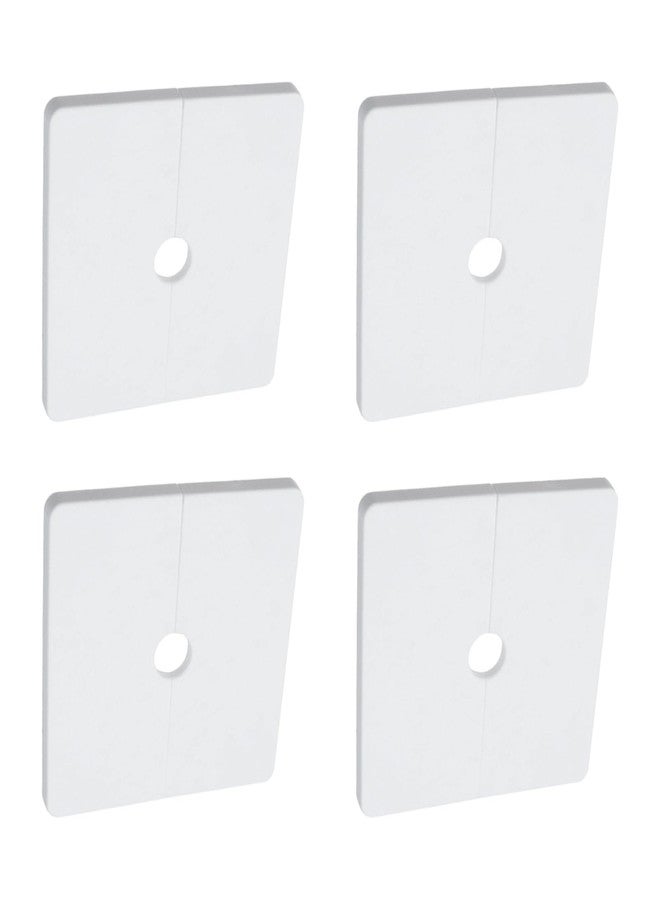 Oedema 4 Pcs Wall Split Flange for 0.5"/12mm Diameter Pipe ABS Square Self-Adhesive Escutcheon Plates for Faucet Kitchen Toilet Decorative, White - Image 1