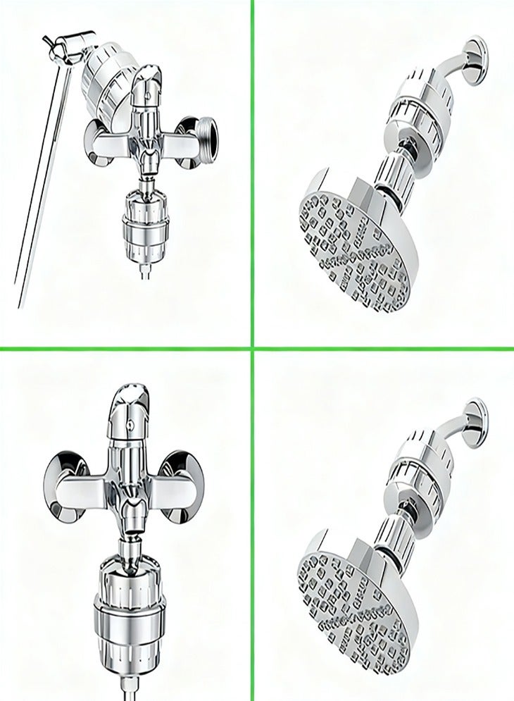 NoorTech Universal Shower Filter Replacement Cartridges 4-pack 20-level for Hard Water Purification Removes Chlorine Heavy Metals iron and Other Deposits Provides Highly Efficient Soft Water and Promotes Healthy Skin and Hair - Image 5