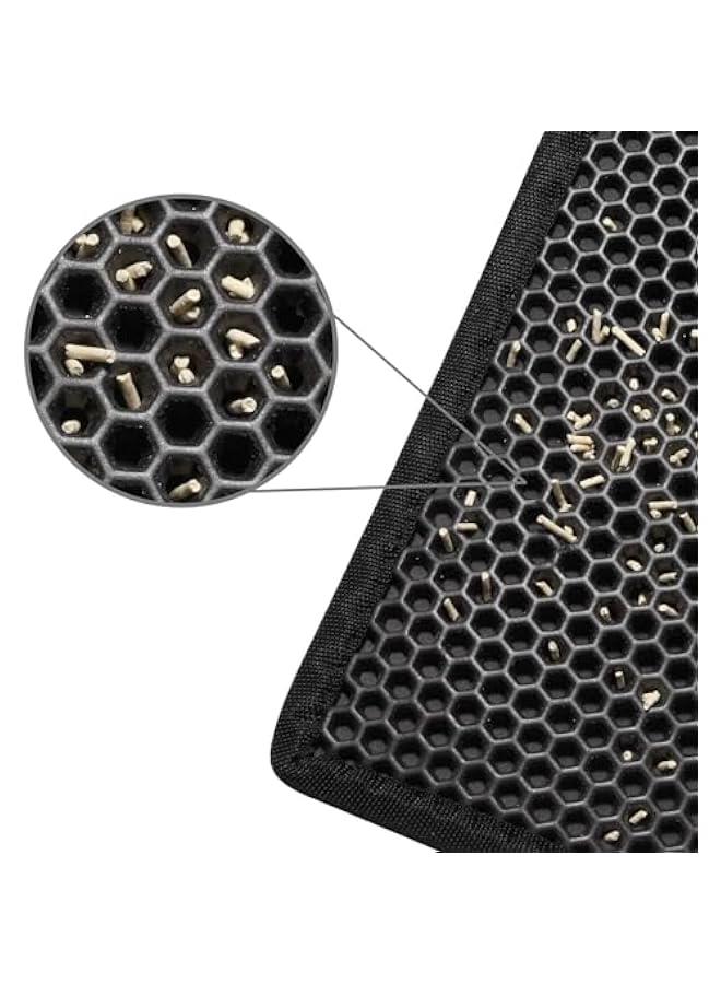 HOOKOR Cat Litter Mat Double Layer Waterproof Urine Proof Trapping Mat 1 Pack, 45x60 cm (Black) - Image 3