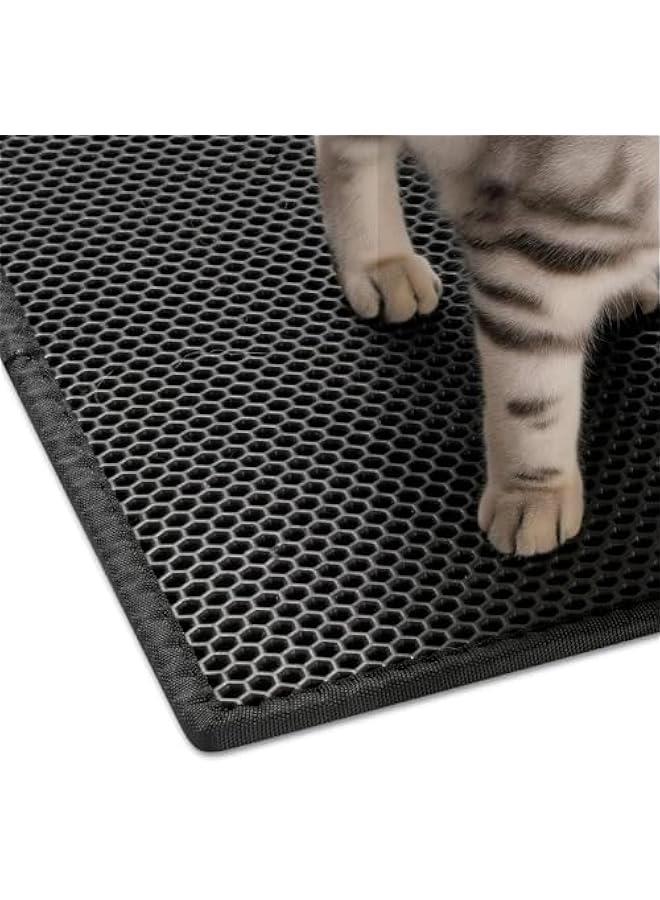 HOOKOR Cat Litter Mat Double Layer Waterproof Urine Proof Trapping Mat 1 Pack, 45x60 cm (Black) - Image 5