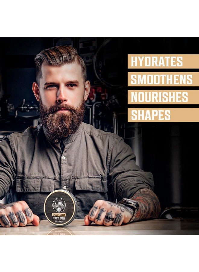 Viking Revolution - Spiced Vanilla Beard Balm For Men Beard Butter For Men With Argan Oil And Jojoba Oil Beard Softener And Beard Moisturizer For Men Beard Styling Balm (1 Pack 2Oz) - Image 1