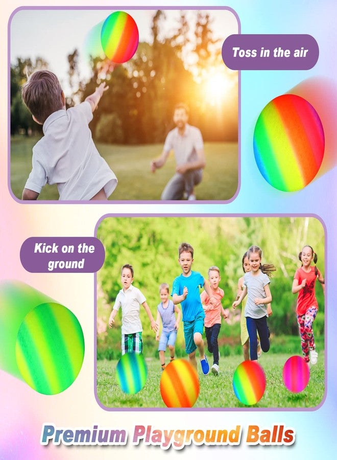 Macarrie 20 Pcs Playground Balls 6 Inches Dodgeball Kick for Kids Adults Colorful Inflatable Handballs Soccer Basketball Games Camps Schools Outdoors (Gradient Style) - Image 3