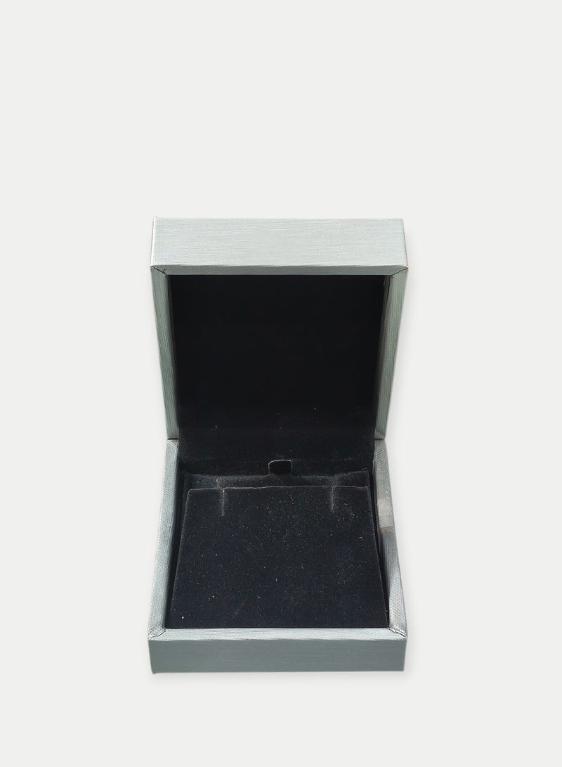 Al Seraj Luxury Premium Pendant & Earring Jewelry Box | Grey Rexine Exterior with Black Velvet Interior | Elegant Jewellery Gift Box for Wedding, Proposal & Shop Display - Image 1