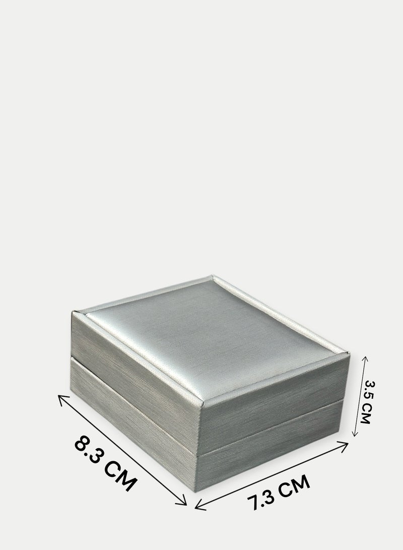 Al Seraj Luxury Premium Pendant & Earring Jewelry Box | Grey Rexine Exterior with Black Velvet Interior | Elegant Jewellery Gift Box for Wedding, Proposal & Shop Display - Image 2