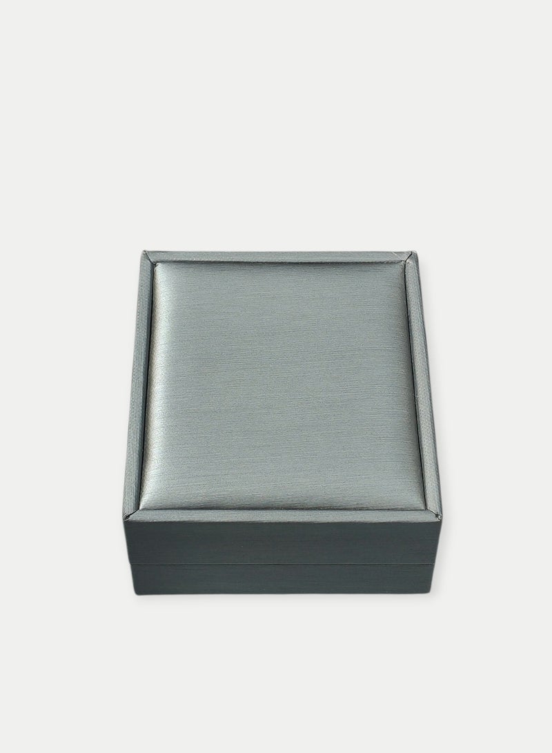 Al Seraj Luxury Premium Pendant & Earring Jewelry Box | Grey Rexine Exterior with Black Velvet Interior | Elegant Jewellery Gift Box for Wedding, Proposal & Shop Display - Image 5