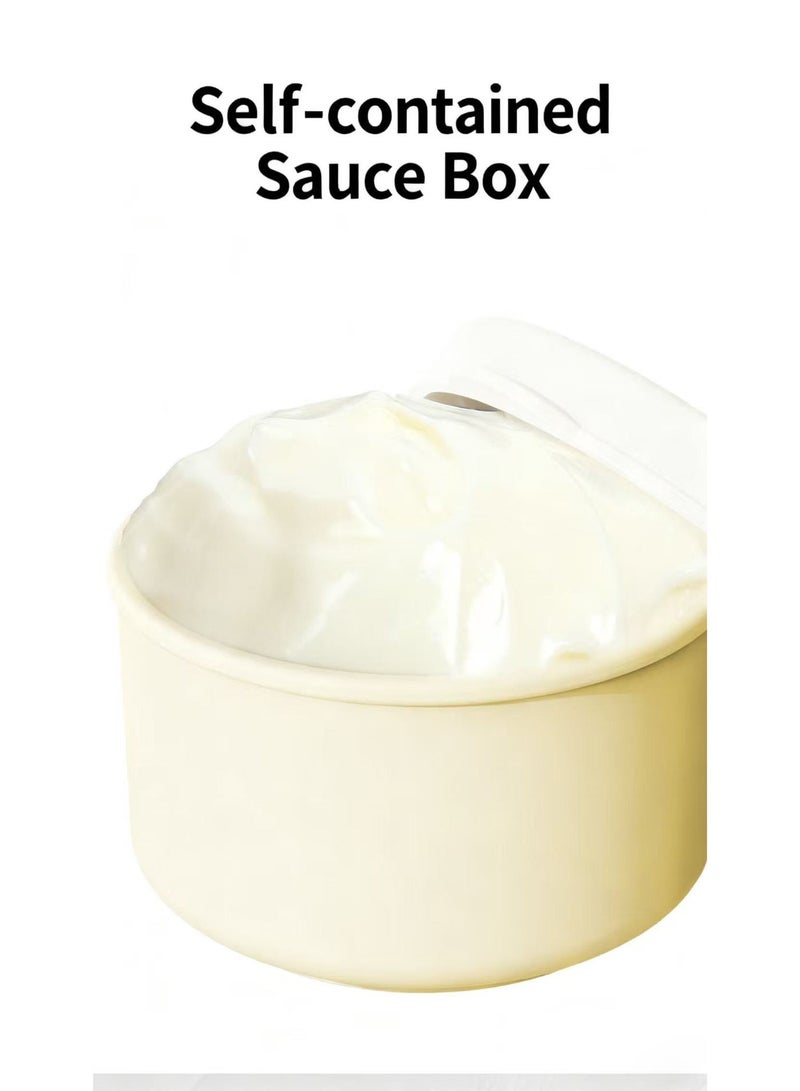 حقيبة وجبات الغد مع مقصورات لأولاد مع شوكة وعيد مُعاد استخدامها، وعاء غذائي مقاوم للتسرب لوجبات أثناء التنقل، آمن في الميكروويف - Image 5