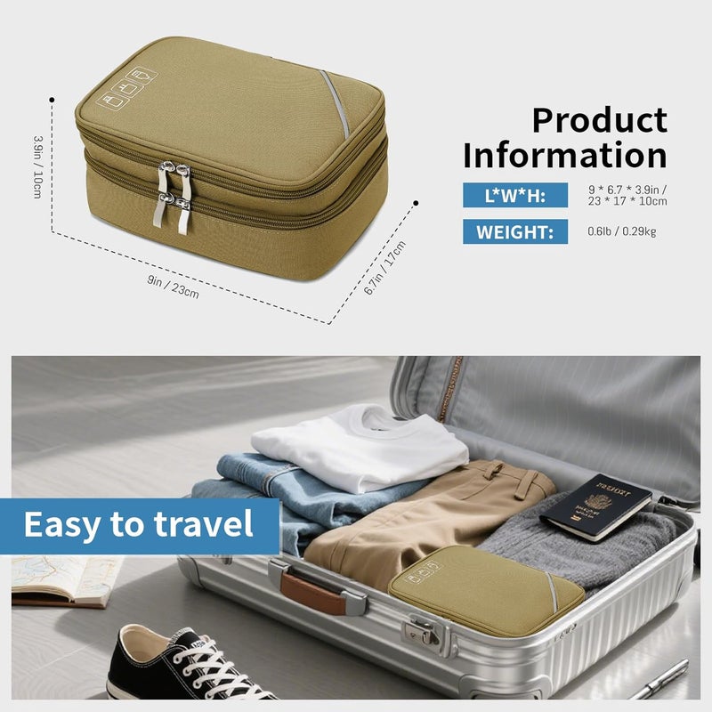 Lanola Electronic Accessories Case,Electronics Travel Organizer, Portable Double Layer Cable Storage Bag for Cord, Charger, Flash Drive, Phone, SD Card,Flash Drive,Adapter - Light Blue - Image 2