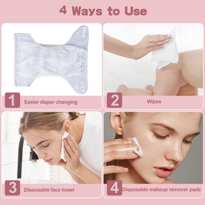 Babygoal Baby Cloth Diaper Liners 4 Pack, Rayon from Bamboo Liners for Cloth Diaper Nappy (400 Sheets) 4BBT01 - Image 4