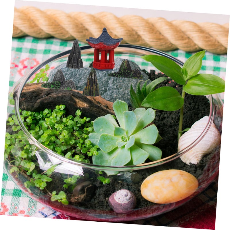 Micro Landscape Mountain Pavilion Ornament Set For Bonsai And Miniature Garden Decor - Image 5
