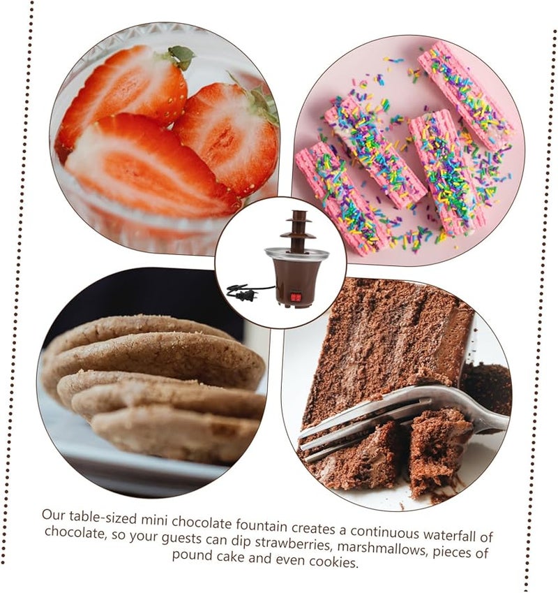 GLEAVI Desktop Chocolate Fountain Machine Melting Wafers Fondue Waterfall Brown - Image 4