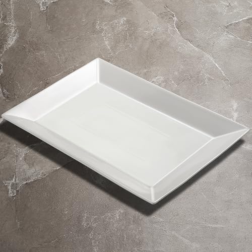 Meideal 18" x 12" Large Serving Platters Set of 2, Porcelain Heavy-Duty Large Serving Trays, White Rectangular Plates for Turkey, Food, Fruit, Party, Wedding, Christmas, Chip and Scratch Resistant - Image 3