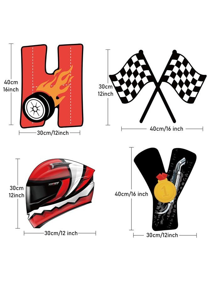 Memorywuu 18 Pcs Race Car Happy Birthday Yard Signs with Stakes, 16 Inches Birthday Party Decorations for Boys Girls, Colorful Outdoor Lawn Signs Decorations for Birthday Party - Image 2