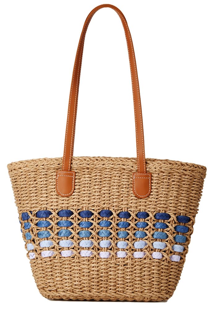Caistre Womenâ€™s Tote Bag Straw Beach Shoulder Handbag Fashion Purse 2026 Summer Vacation Travel Woven Top Handle Bag - Image 1
