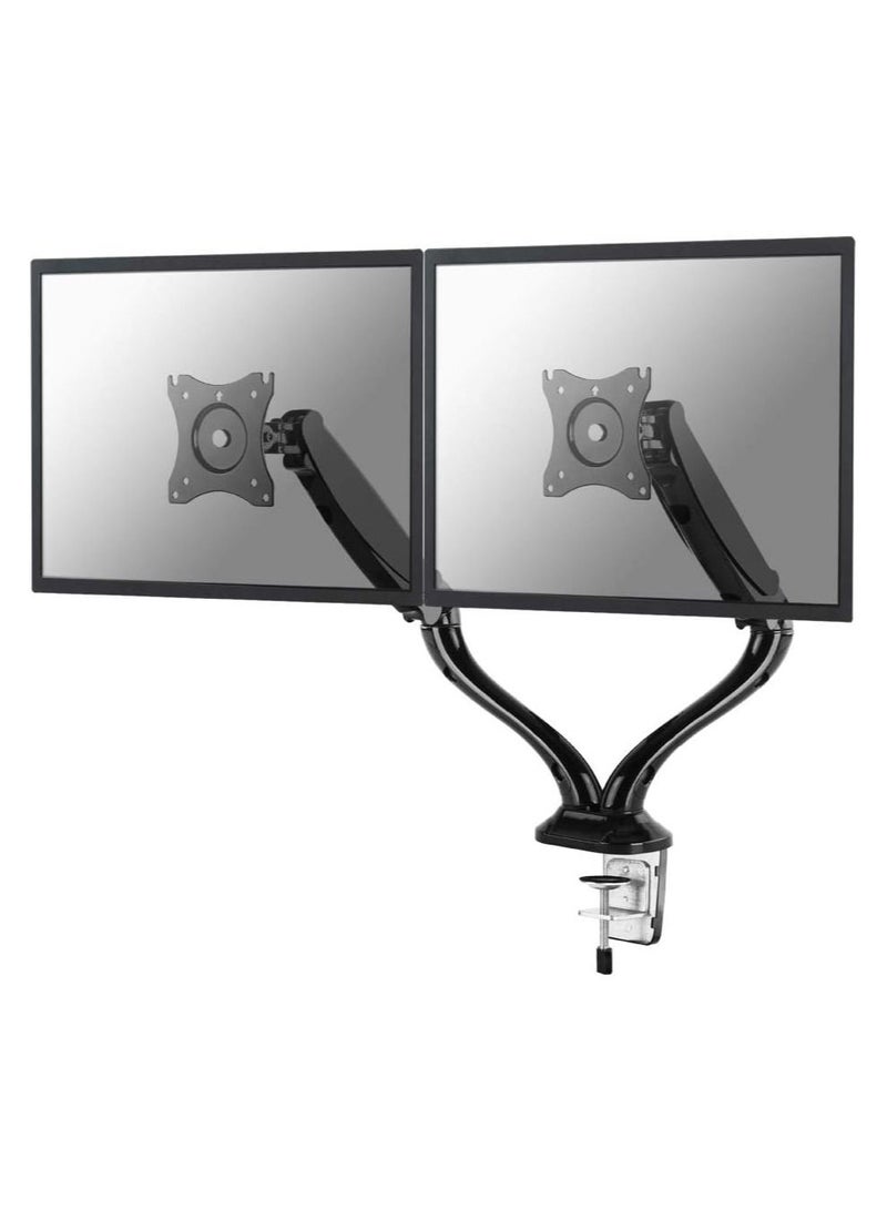 Full Motion Dual Desk Mount (clamp & grommet) for two 10-27" Monitor Screens, Height Adjustable (gas spring) - Image 2