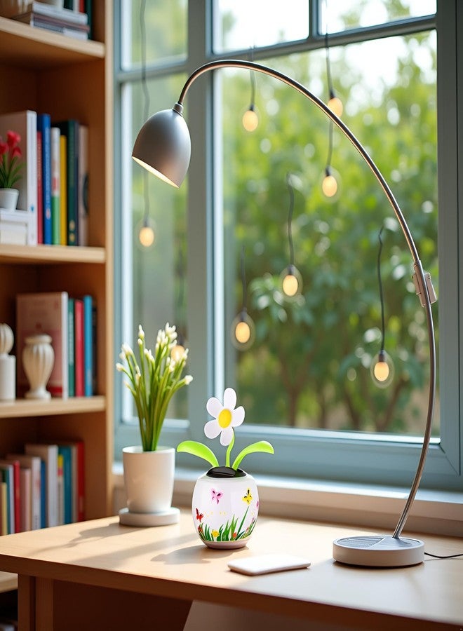SquarezhenBo White Solar Powered Dancing White Flower in Colorful Shape Flip Flap,Animated Bobblehead Dancer Office Desk Car Decoration for Car,Window Sun Catcher Car Dashboard Decor Solar Power Kits - Image 4