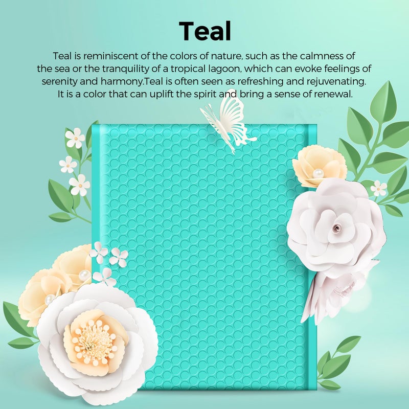مترونيك METRONIC Bubble Mailers 8.5 × 11 بوصة 40 حزمة أزرق مخضر مقاوم للماء فقاعات بريدية مبطنة مغلفات مبطنة من البوليستر لملابس الهدايا وكتب الماكياج ومستلزمات الأعمال الصغيرة - Image 3