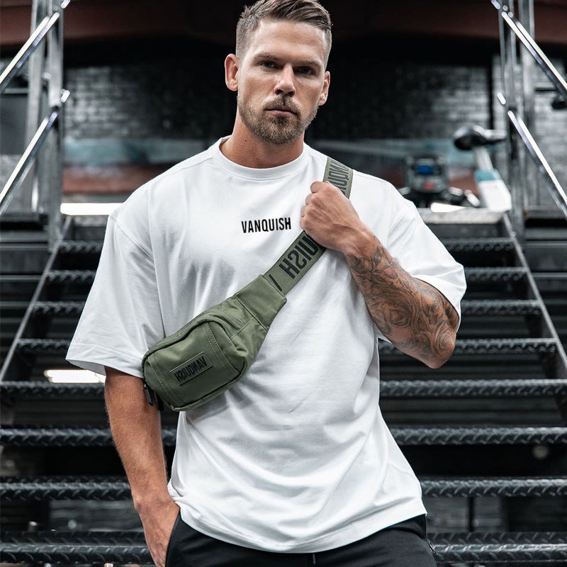 Vanquish Men'S Oversized T-Shirt Gym Sports Fitness Cotton Round Neck Loose Short Sleeve - Image 4