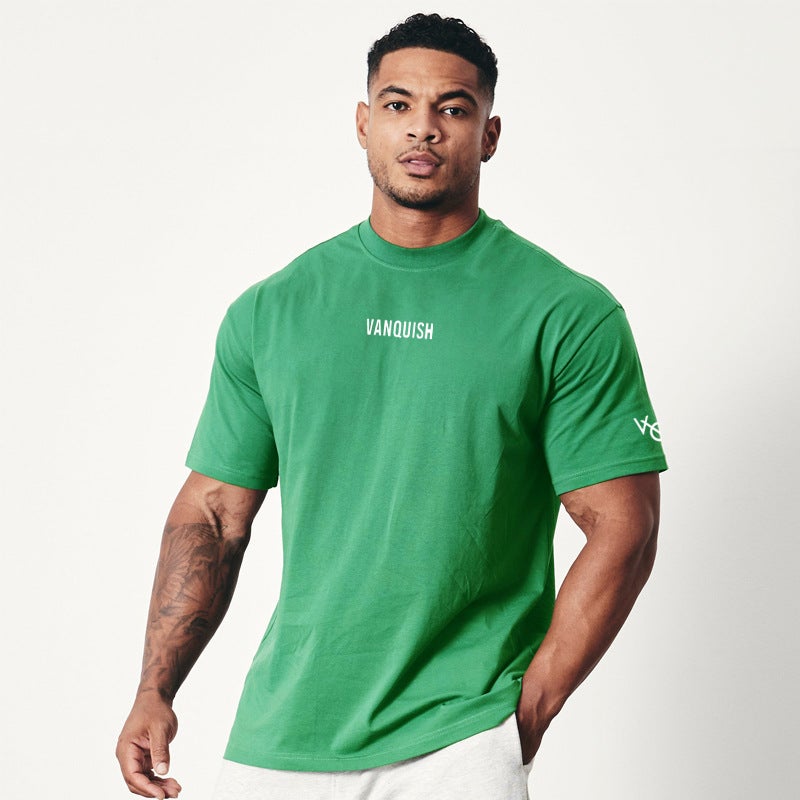 Vanquish Men'S Oversized T-Shirt Gym Sports Fitness Cotton Round Neck Loose Short Sleeve - Image 1