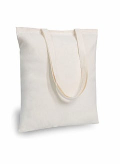 5 Pack Economical Cotton Tote Bag, Lightweight Medium Reusable Grocery Shopping Cloth Bags, Suitable for DIY, Advertising, Promotion, Gift, Giveaway, Activity (Beige)