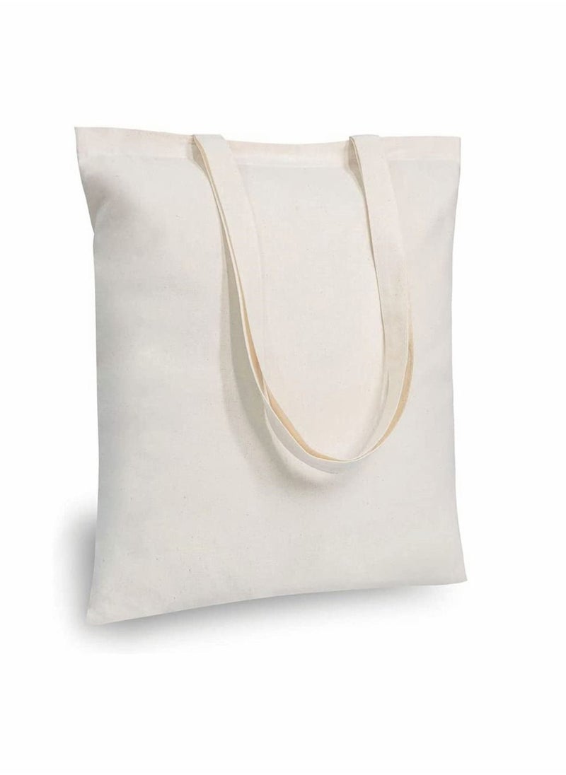 Generic - 5 Pack Economical Cotton Tote Bag, Lightweight Medium Reusable Grocery Shopping Cloth Bags, Suitable for DIY, Advertising, Promotion, Gift, Giveaway, Activity (Beige) - Image 1
