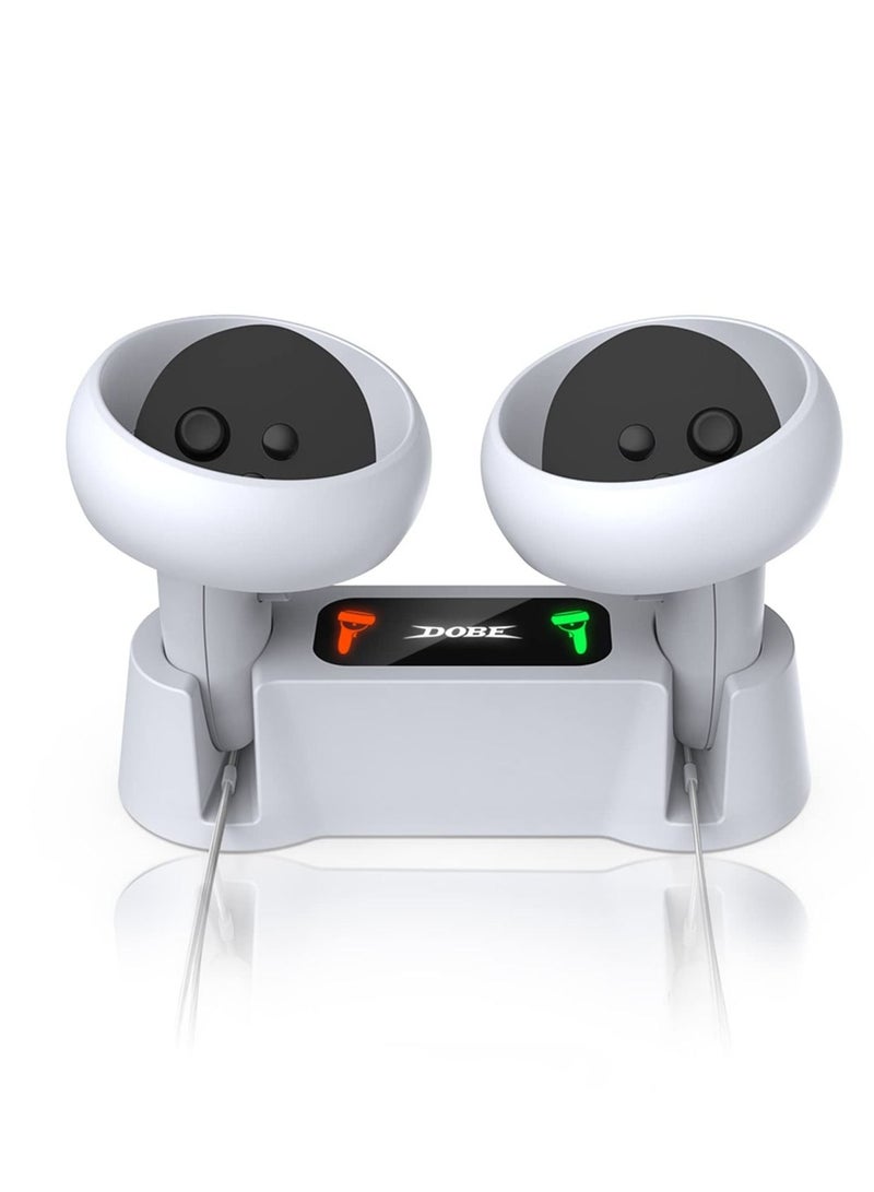 KASTWAVE Charging Dock for Oculus Quest 2 Controllers VR Accessories Charger Station for Oculus Quest 2 Controllers with 2 Rechargeable Batteries Fast Charging Station Set with Type-C Charging Cable - Image 1