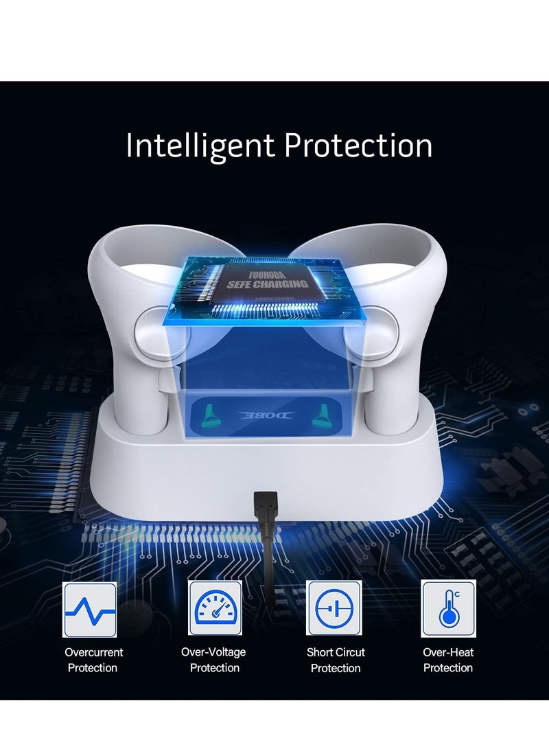 KASTWAVE Charging Dock for Oculus Quest 2 Controllers VR Accessories Charger Station for Oculus Quest 2 Controllers with 2 Rechargeable Batteries Fast Charging Station Set with Type-C Charging Cable - Image 4