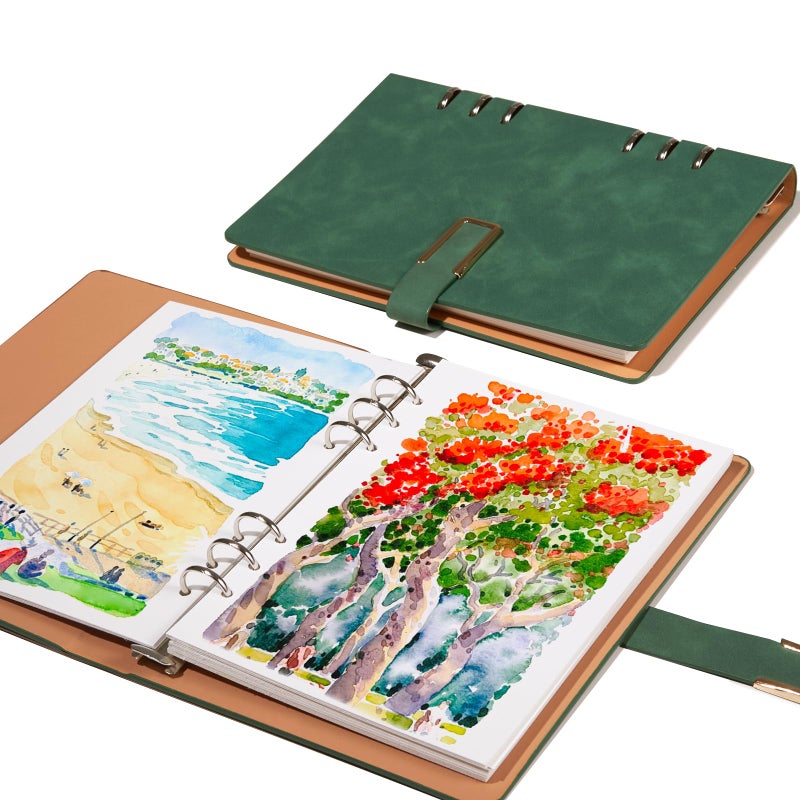 Lightwish Watercolor Sketchbook,100% Cotton Acid Free Watercolor Journal,300gsm/140lb Hot Press Watercolor Paper for Artists,Adults,Students,20 Sheets,9.25 * 6.3 Inches - Image 1