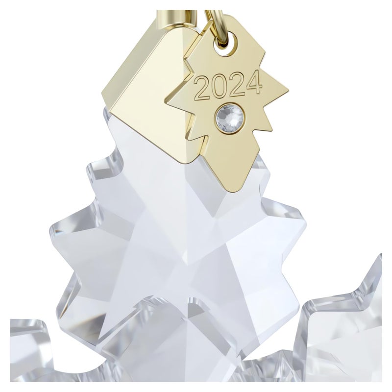 Swarovski Annual Edition 2024 Snowflake Ornament  Clear Faceted Crystal with Gold-Tone Metal Accents and Green Rayon Ribbon  Part of The Annual Edition Collection - Image 5