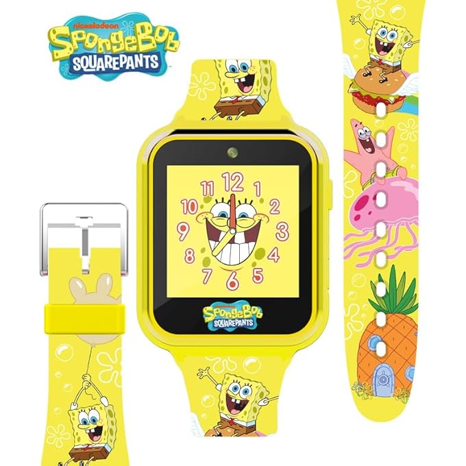 rayihni Spongebob Squarepants Kids Smart Watch Touchscreen With Camera Games Stopwatch Alarm Fitness Tracker Photo Video Recorder – Fits Wrist Sizes 5.5" To 8" - Image 4