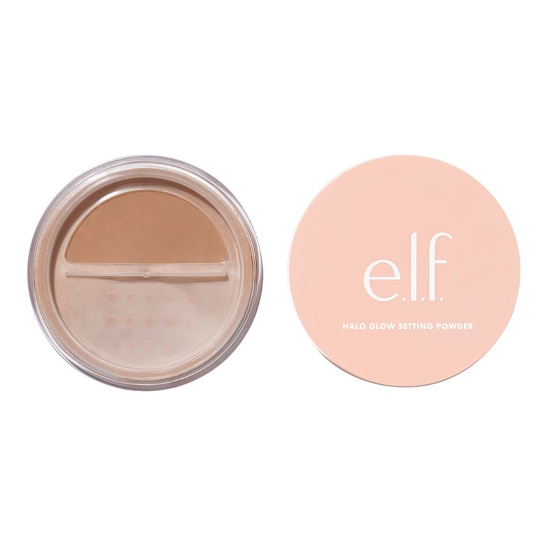 elf Halo Glow Setting Powder Silky Weightless Blurring Smooths Minimizes Pores and Fine Lines Creates Soft Focus Effect Deep SemiMatte Finish 024 Oz