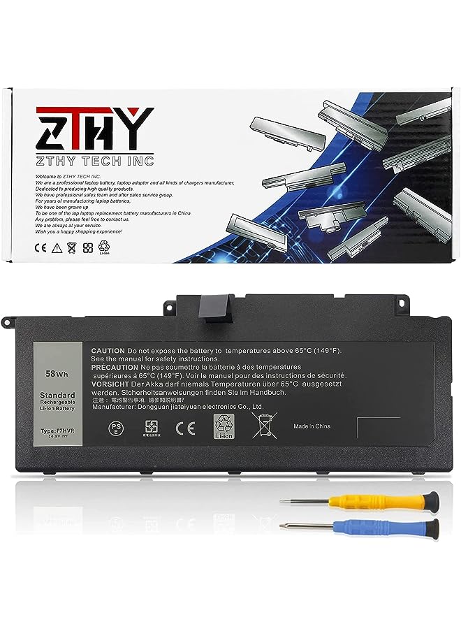 ZTHY 14.8V 58Wh F7Hvr Laptop Battery Replacement For Dell Inspiron 15 7537 17 7000 7737 7746 Series F7Hvr 062Vnh G4Yjm T2T3J - Image 1