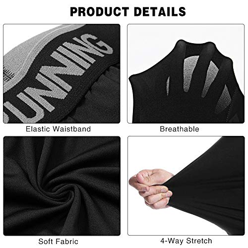 MEETYOO Men's 3/4 Compression Pants Leggings Tights, Cool Dry Sport Workout HeatGear Capri Base Layer - Image 4