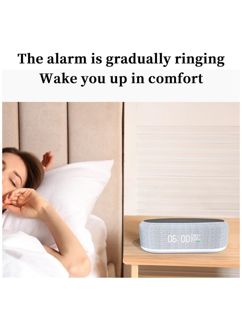 عام ساعة إنذار رقمية 4 في 1 مع شحن لاسلكي 15 واط محطة شحن سريعة لغرفة النوم بجانب السرير مع ضوء ليلي بضبط سطوعه - Image 4
