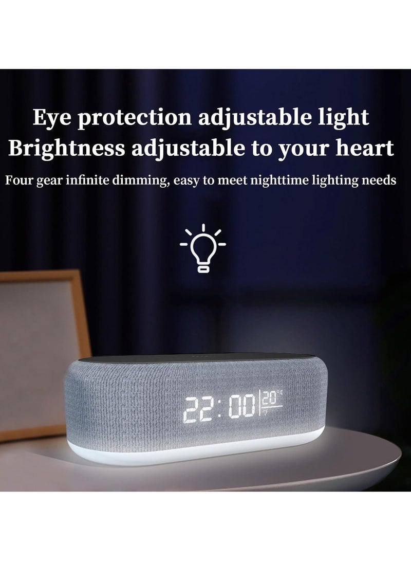 عام ساعة إنذار رقمية 4 في 1 مع شحن لاسلكي 15 واط محطة شحن سريعة لغرفة النوم بجانب السرير مع ضوء ليلي بضبط سطوعه - Image 2