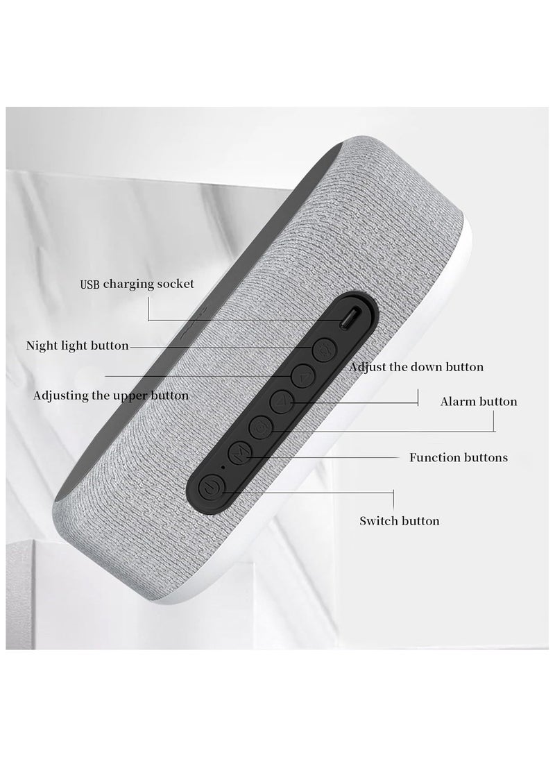 عام ساعة إنذار رقمية 4 في 1 مع شحن لاسلكي 15 واط محطة شحن سريعة لغرفة النوم بجانب السرير مع ضوء ليلي بضبط سطوعه - Image 5