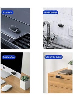 Generic Magnetic Phone Holder Mobile Phone Holder 360° Adjustable Car Dashboard Mount Wall Mount Key Holder Strong Magnet Universal Car Holder, Dashboard 360° Rotation for All Phones and Mini Tablets  - Image 3