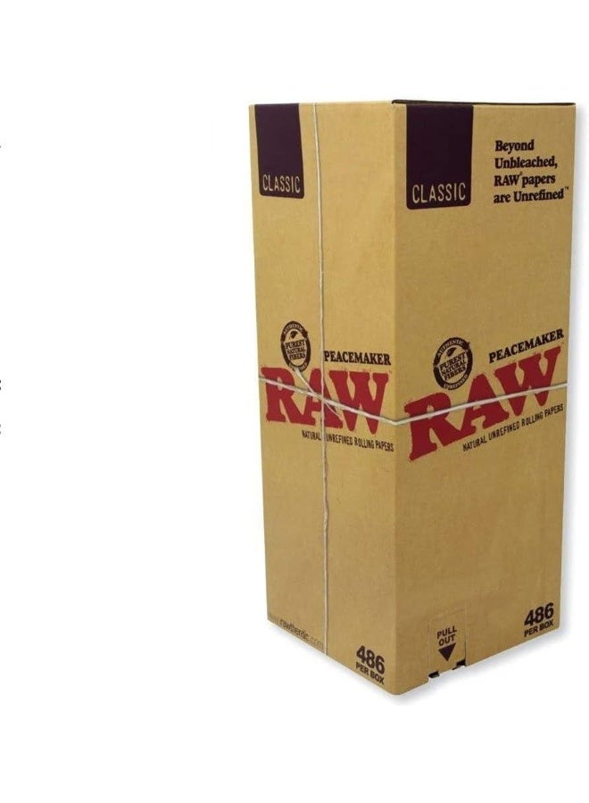 RAW 486 Peacemaker Cones Pure Natural Brown Unbleached Unrefined Rolling Papers, Bulk Pack Bundle
