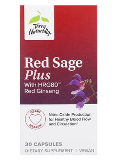 Terry Naturally Red Sage Plus With HRG80 Red Ginseng 30 Capsules 